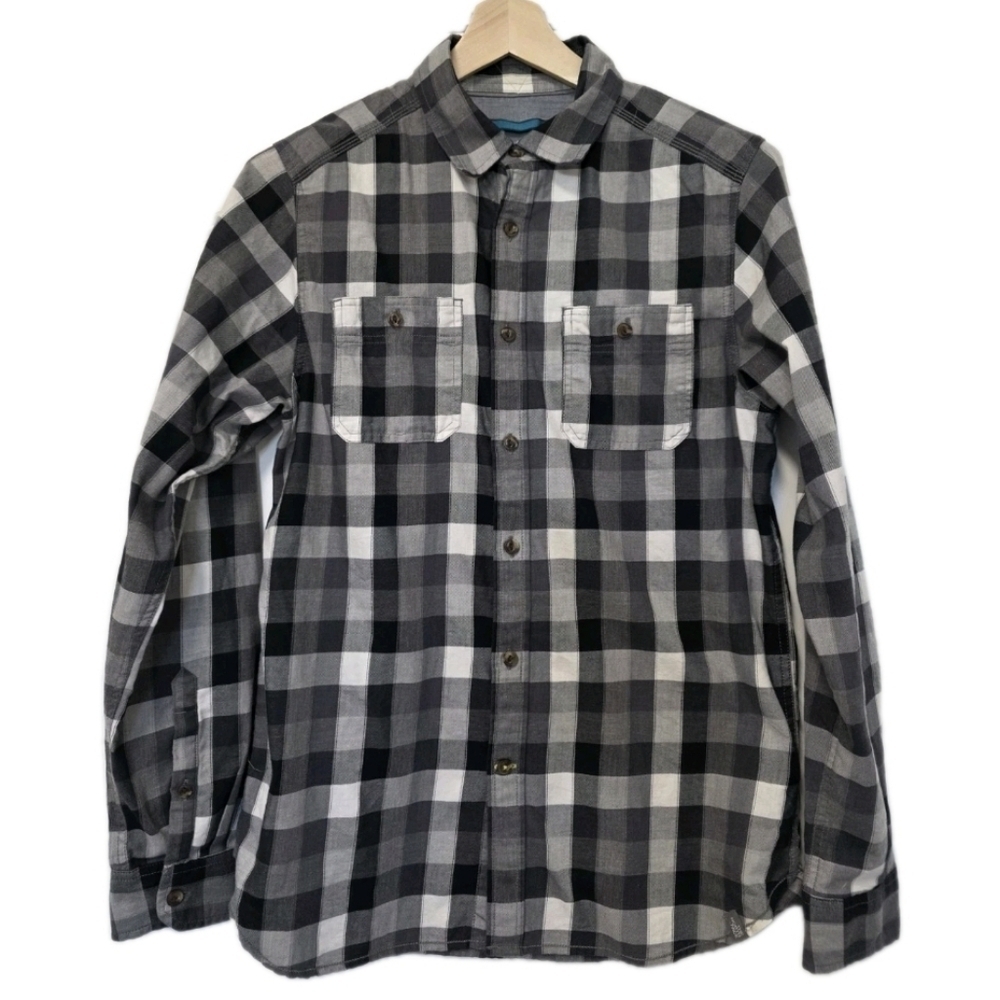 The North Face Shirt Mens Button Up Size Med Grey/Black Plaid Outdoor Checkered - Picture 3 of 6